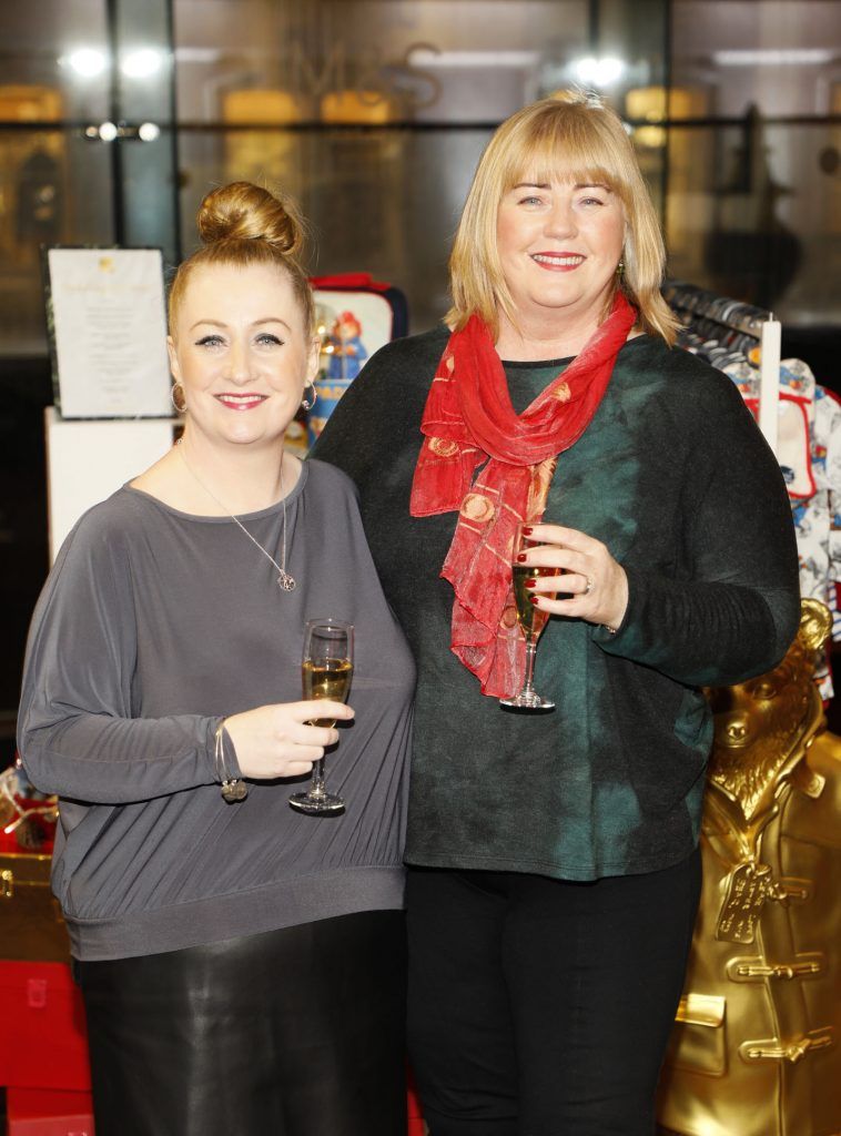 Siobhan O'Neill and Christine Monaghan at the Marks and Spencer Christmas Press Event held in the M&S Grafton Street, Rooftop Cafe #MANDSChristmas17. Photo: Kieran Harnett