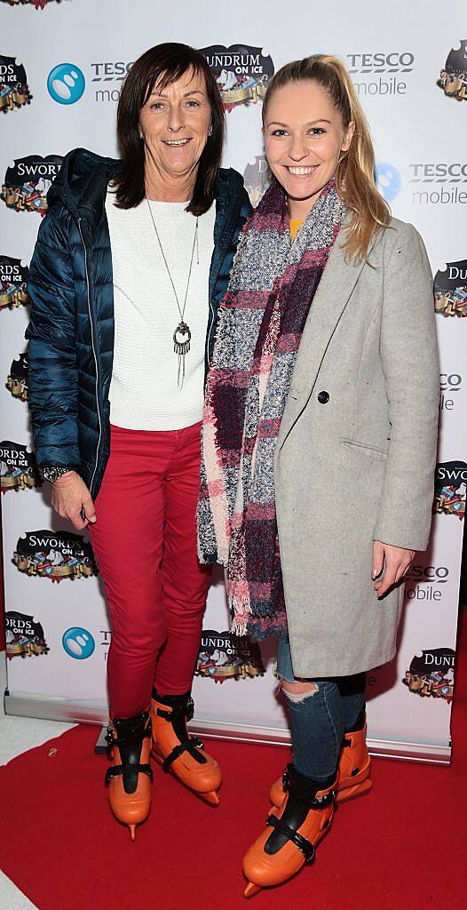 Siobhan Monerawela   and Emma Murphy  pictured at the Tesco Mobile and Dundrum on Ice VIP evening. Picture: Brian McEvoy