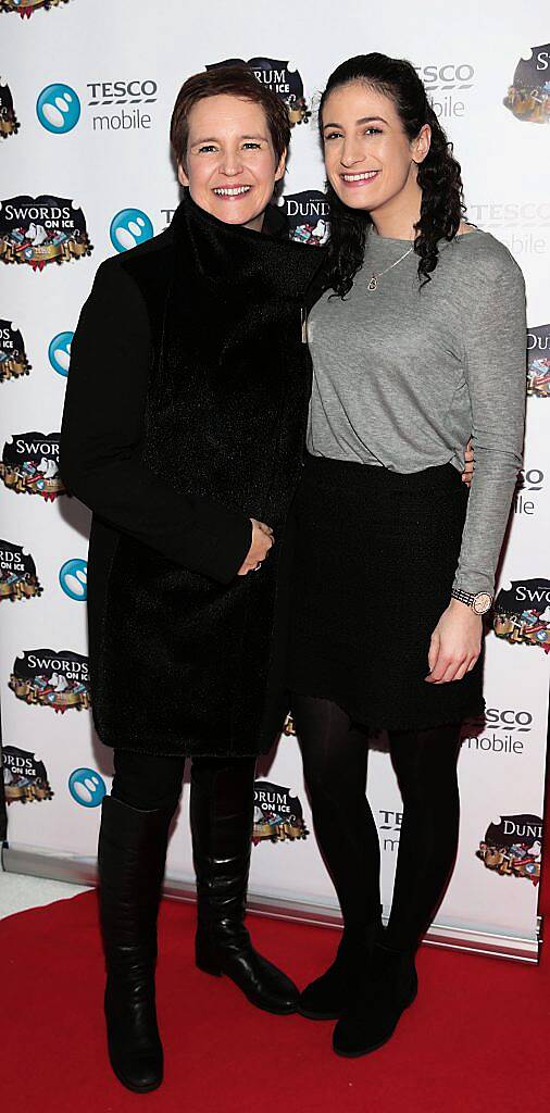 Bronagh Lennon and Sarah Sullivan pictured at the Tesco Mobile and Dundrum on Ice VIP evening. Picture: Brian McEvoy