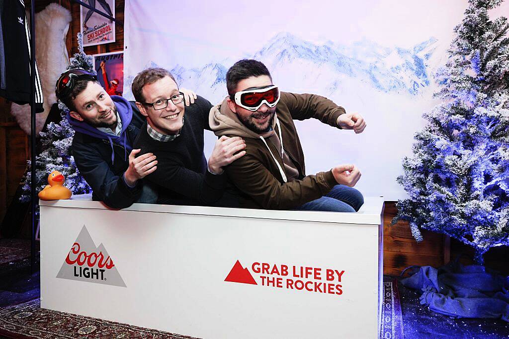 Kieran Lynch, Tim Kay and Conor McDonnell at the launch of Apres Dublin in association with Coors Light (1st December 2017). Picture Conor McCabe Photography.