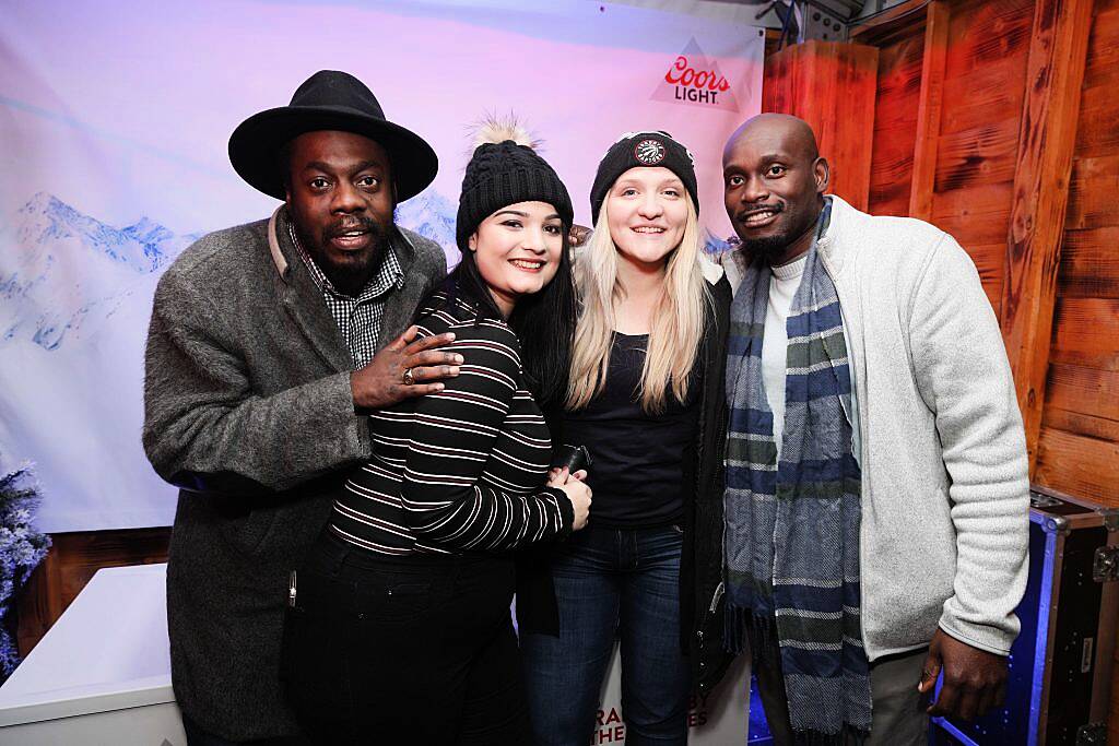 Cool Runnings actors Rawle D. Lewis and Doug E. Doug with Sam Jalal and Jill Titus at the launch of Apres Dublin in association with Coors Light (1st December 2017). Picture Conor McCabe Photography.