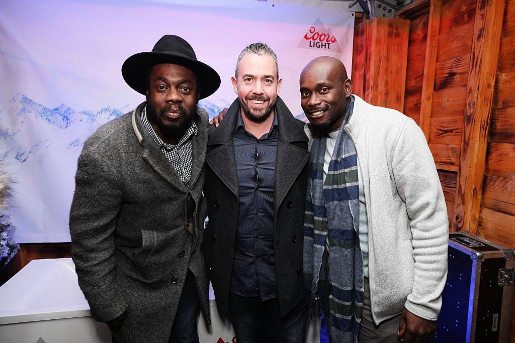 Cool Runnings actors Doug E. Doug and Rawle D. Lewis with Adam Walker at the launch of Apres Dublin in association with Coors Light (1st December 2017). Picture Conor McCabe Photography.