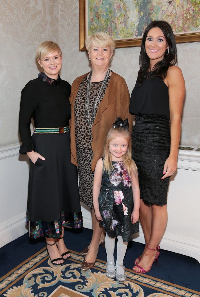 Cecelia Ahern, Miriam Ahern, Georgina Byrne and Gia Byrne at the annual Cari Charity Christmas lunch hosted by Miriam Ahern at the Shelbourne Hotel Dublin. Photo: Brian McEvoy
