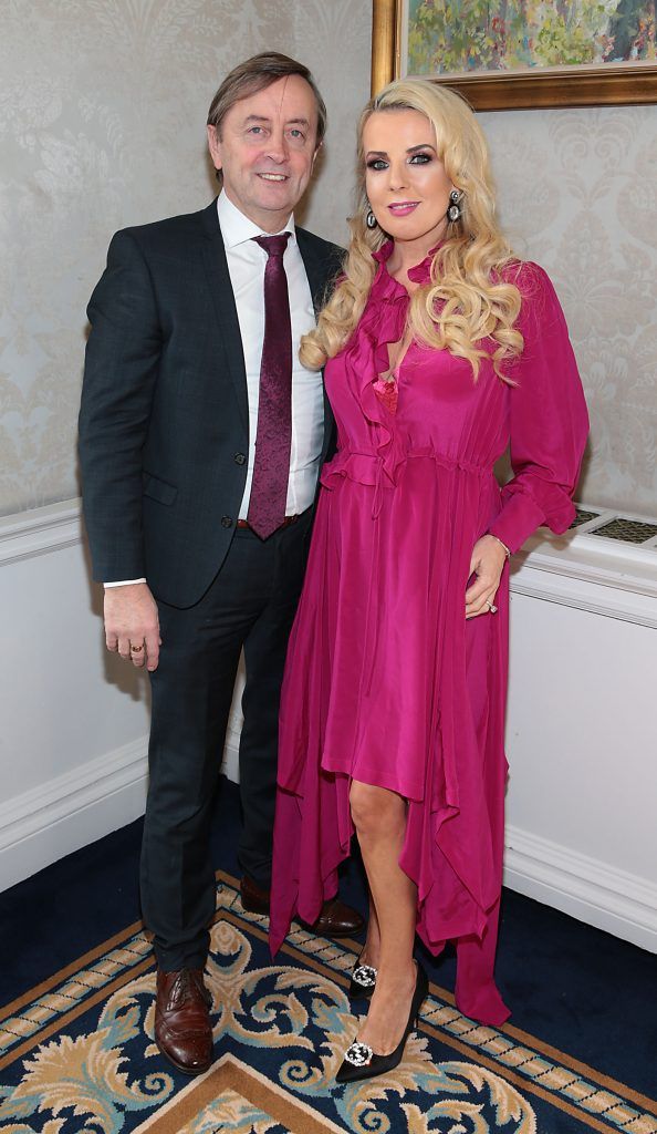 Vincent Flanagan and Roz Flanagan at the annual Cari Charity Christmas lunch hosted by Miriam Ahern at the Shelbourne Hotel Dublin. Photo: Brian McEvoy