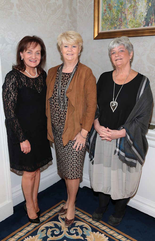 Clare Snow, Miriam Ahern and Gail Sinclair  at the annual Cari Charity Christmas lunch hosted by Miriam Ahern at the Shelbourne Hotel Dublin. Photo: Brian McEvoy