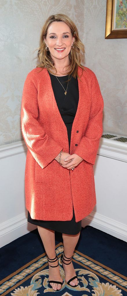 Fair City actress Ashling O Neill at the annual Cari Charity Christmas lunch hosted by Miriam Ahern at the Shelbourne Hotel Dublin. Photo: Brian McEvoy