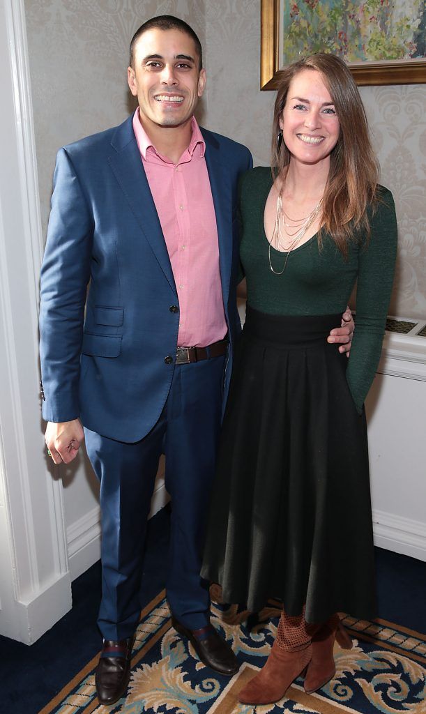 Tony Fernandez and Adele Biggs at the annual Cari Charity Christmas lunch hosted by Miriam Ahern at the Shelbourne Hotel Dublin. Photo: Brian McEvoy