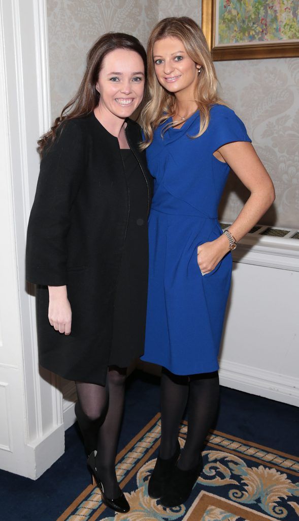 Carolann Hickey, Barbara Nolan and Allison Kealy at the annual Cari Charity Christmas lunch hosted by Miriam Ahern at the Shelbourne Hotel Dublin. Photo: Brian McEvoy