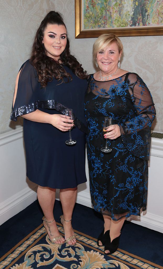 Kayleigh Cullinan and Mary Byrne at the annual Cari Charity Christmas lunch hosted by Miriam Ahern at the Shelbourne Hotel Dublin. Photo: Brian McEvoy