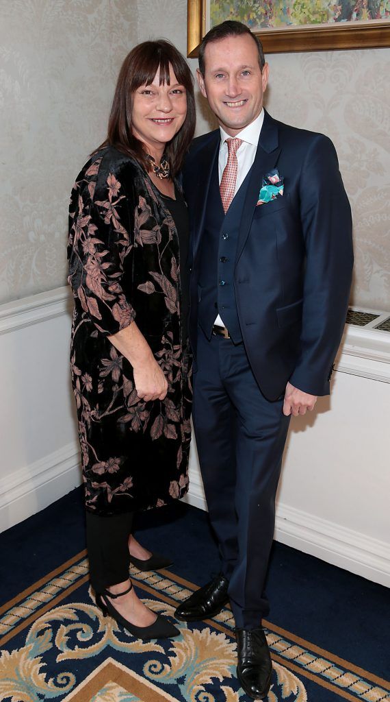 Trish Townsend and John McKibbin  at the annual Cari Charity Christmas lunch hosted by Miriam Ahern at the Shelbourne Hotel Dublin. Photo: Brian McEvoy