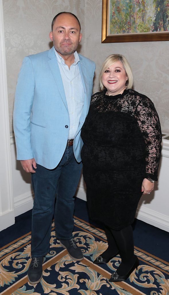 Henry Wolverson and Carmel Breheny at the annual Cari Charity Christmas lunch hosted by Miriam Ahern at the Shelbourne Hotel Dublin. Photo: Brian McEvoy