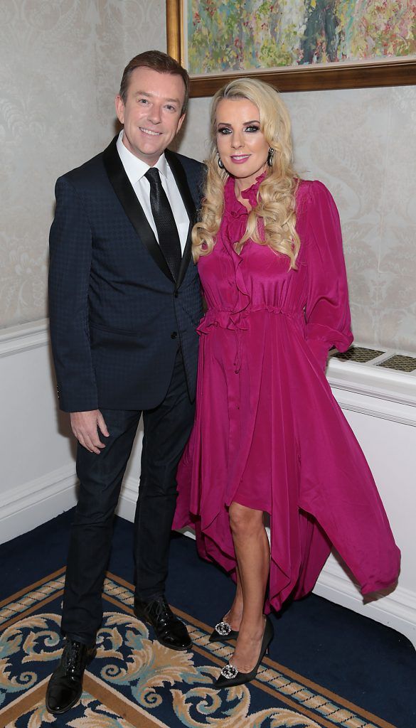 Alan Hughes and Roz Flanagan at the annual Cari Charity Christmas lunch hosted by Miriam Ahern at the Shelbourne Hotel Dublin. Photo: Brian McEvoy