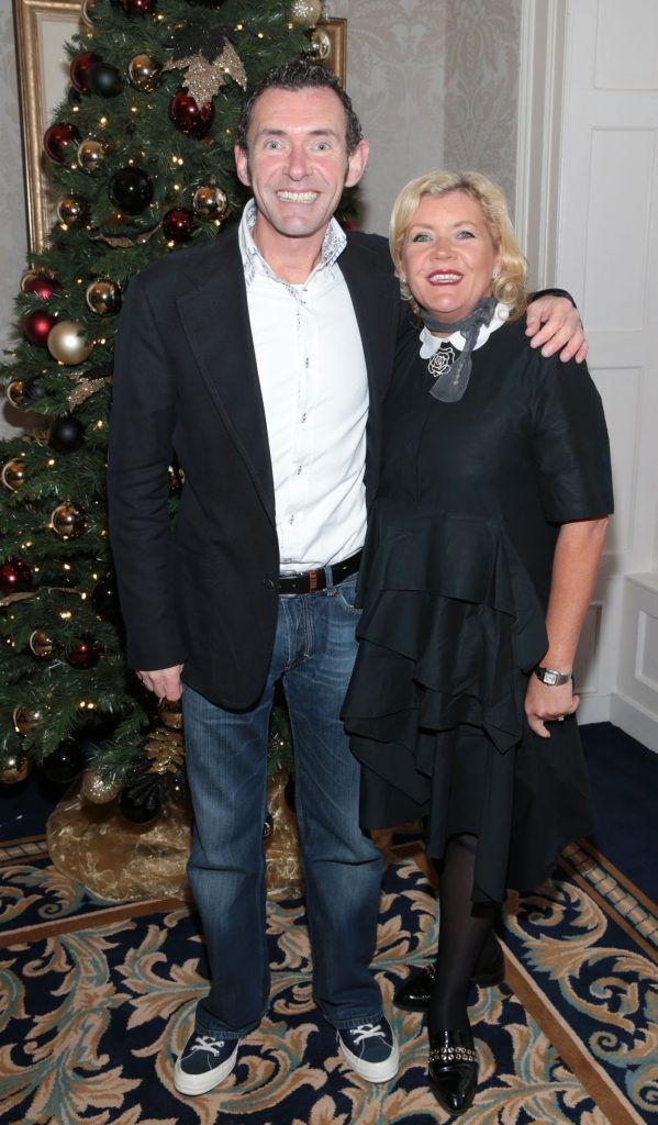 Joe Supple and Rachel Supple at the annual Cari Charity Christmas lunch hosted by Miriam Ahern at the Shelbourne Hotel Dublin. Photo: Brian McEvoy
