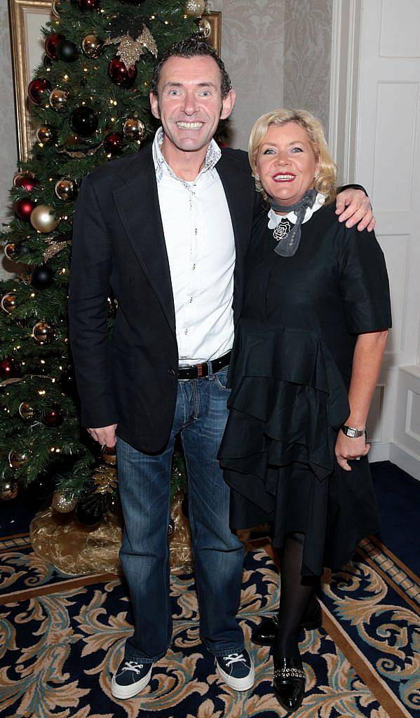 Joe Supple and Rachel Supple at the annual Cari Charity Christmas lunch hosted by Miriam Ahern at the Shelbourne Hotel Dublin. Photo: Brian McEvoy