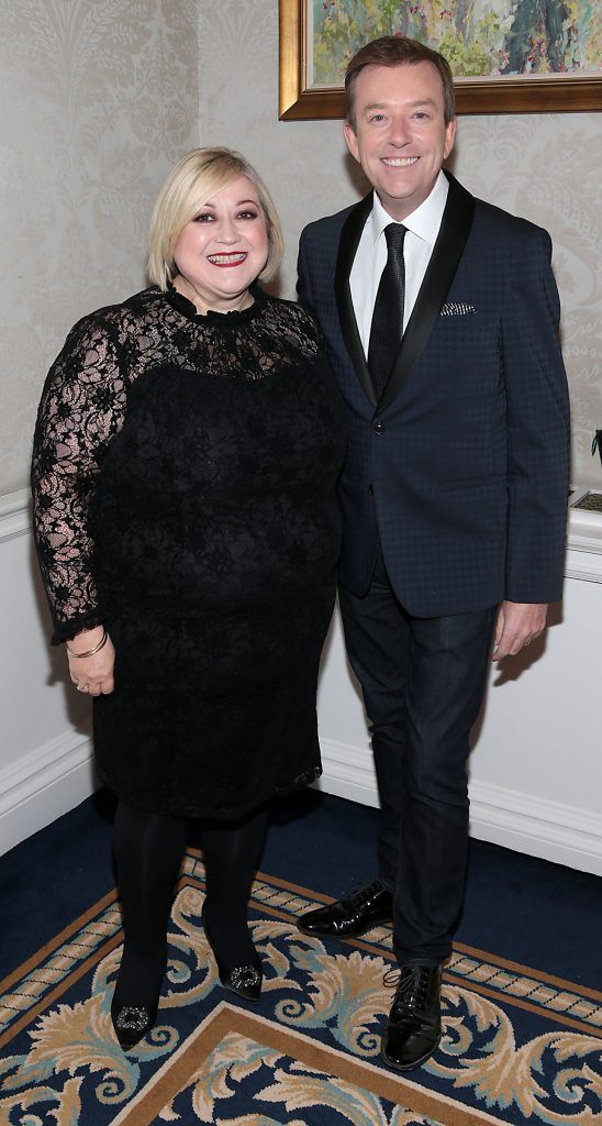 Carmel Breheny and Alan Hughes at the annual Cari Charity Christmas lunch hosted by Miriam Ahern at the Shelbourne Hotel Dublin. Photo: Brian McEvoy