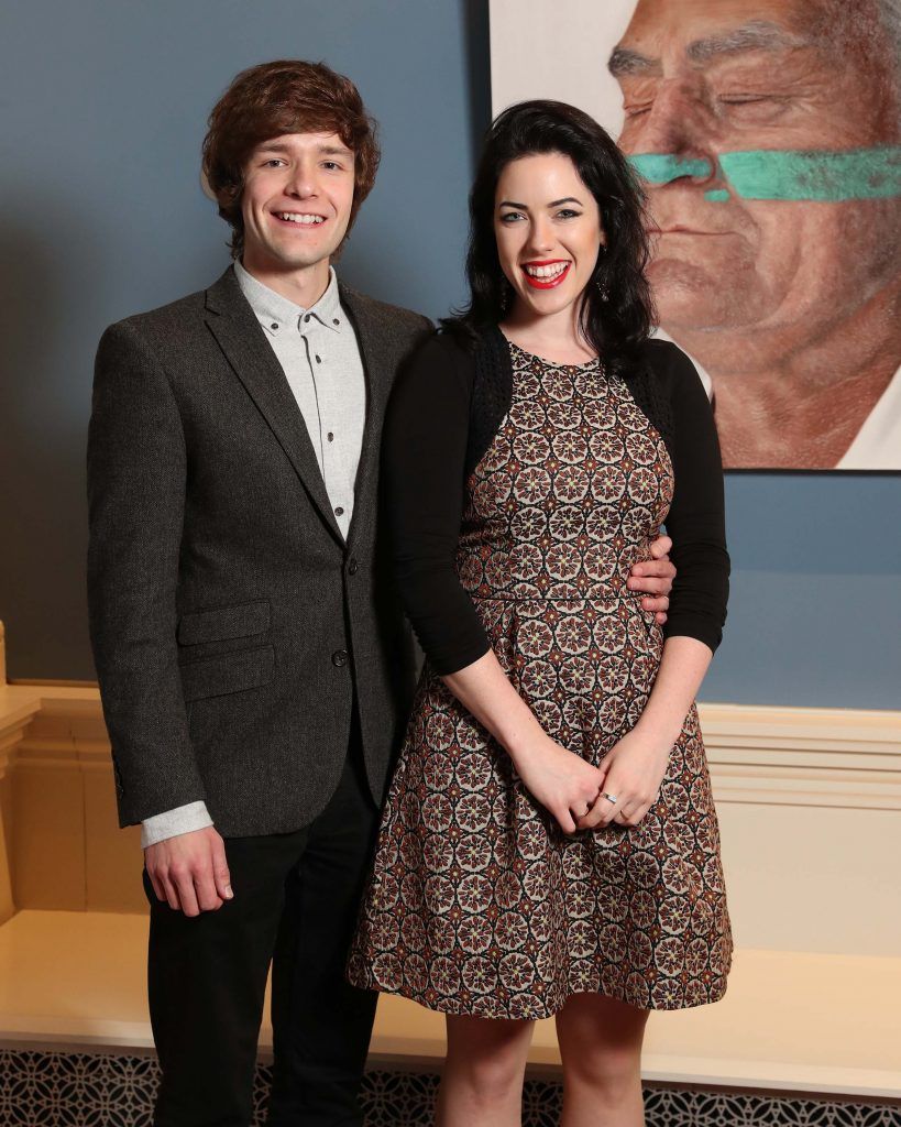 Kyle and Fern Barnes at the announcement of the winner of the Hennessy Portrait Prize 2017 at the National Gallery of Ireland, 29th November 2017. Pic: Marc O'Sullivan
