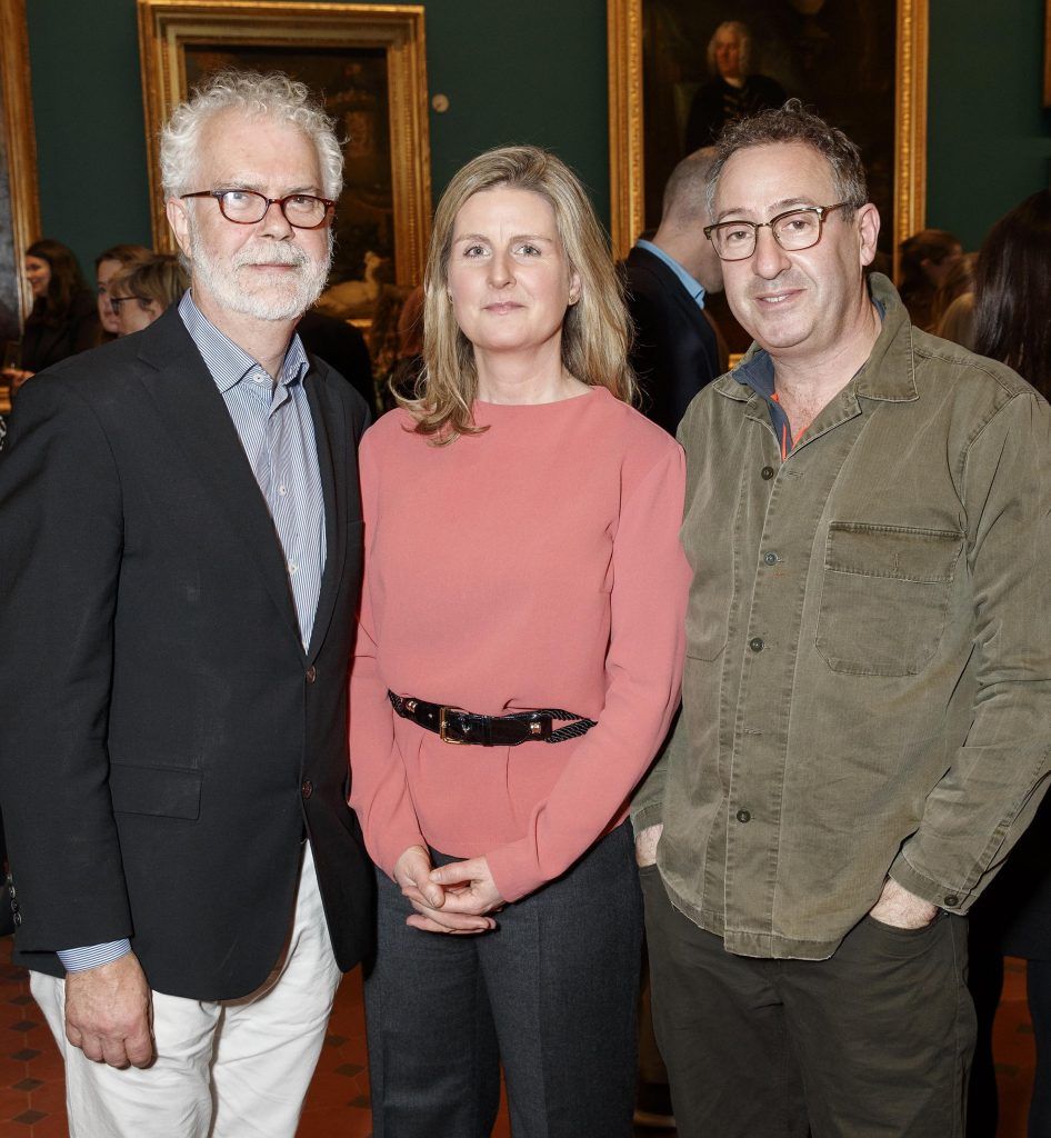 Patrick Murphy, Sarah Farrell and Nick Miller at the announcement of the winner of the Hennessy Portrait Prize 2017 at the National Gallery of Ireland, 29th November 2017. Pic: Marc O'Sullivan