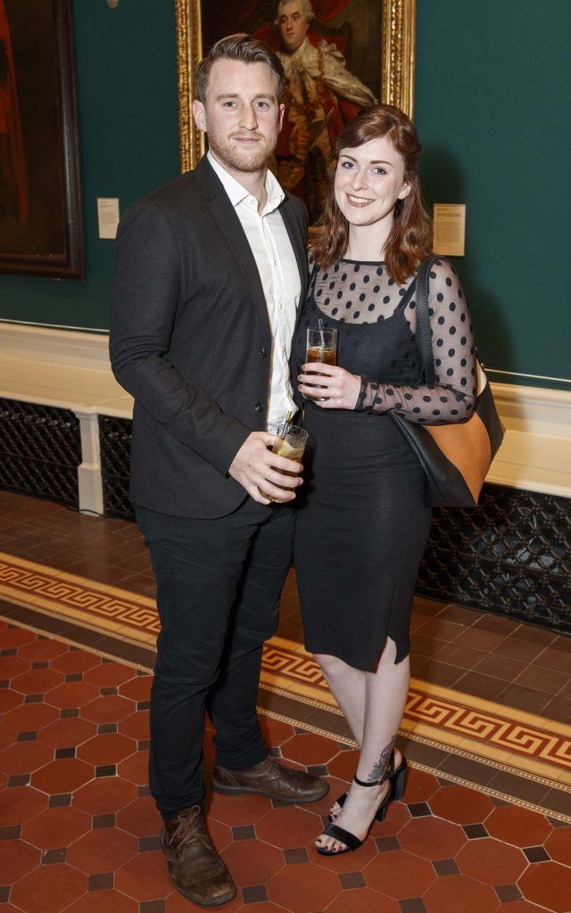 Jack Hickey and Fiona Lynch at the announcement of the winner of the Hennessy Portrait Prize 2017 at the National Gallery of Ireland, 29th November 2017. Pic: Marc O'Sullivan