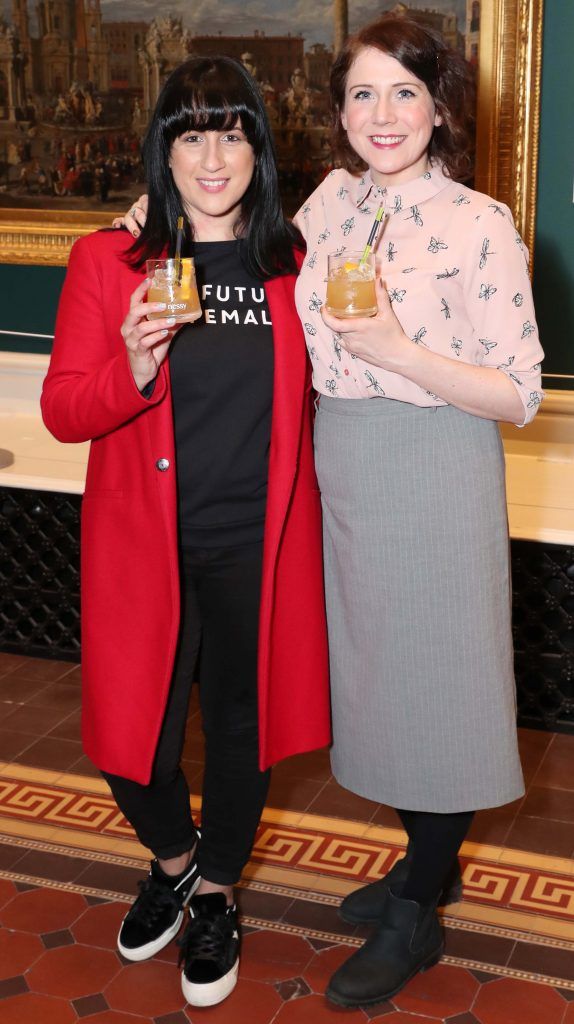 Ruth Medjber and Maeve Heslin at the announcement of the winner of the Hennessy Portrait Prize 2017 at the National Gallery of Ireland, 29th November 2017. Pic: Marc O'Sullivan