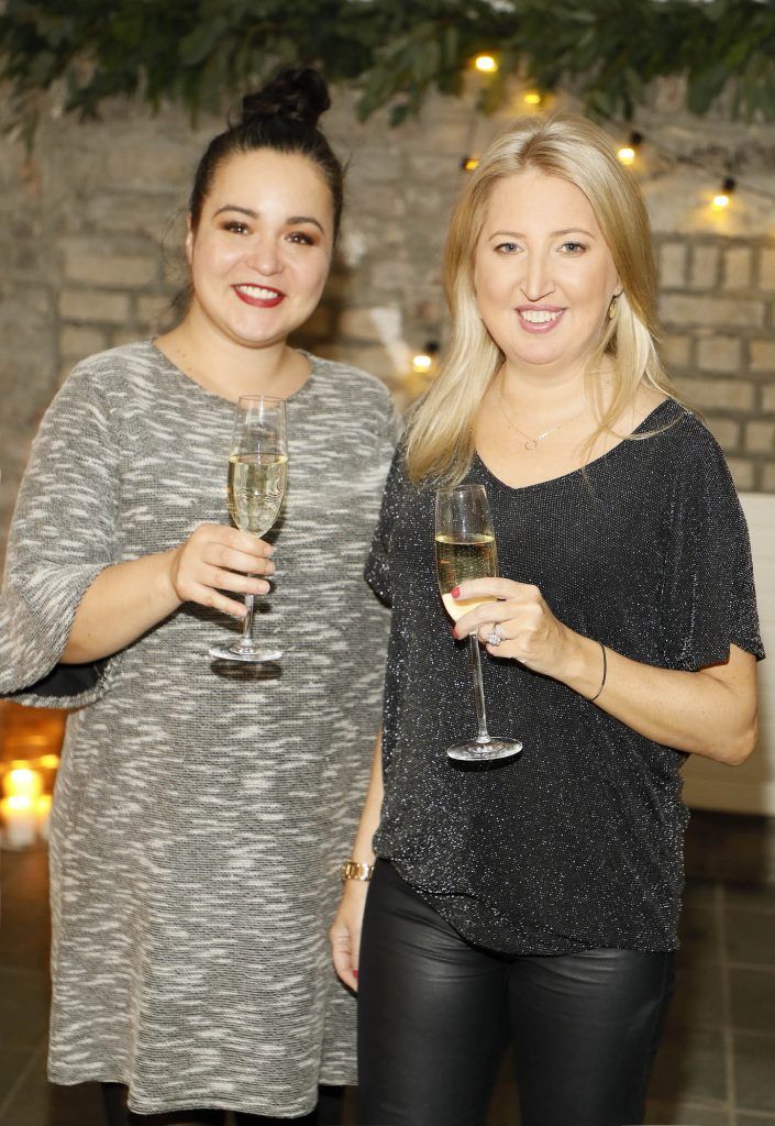 Emma and Allsun Henderson experiencing an evening of festive foodie fun whilst indulging in a host of sweet and savoury canapes at Siucra's Christmas event #MerrySweetmas. Photo: Kieran Harnett