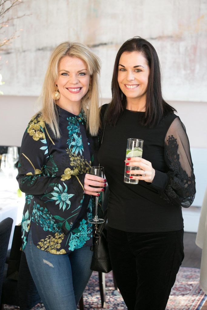Edel Lawless and Rebecca Barker pictured at the Cliff Townhouse to celebrate the launch of the newly reformulated Olay Total Effects Day Cream. Photo: Richie Stokes