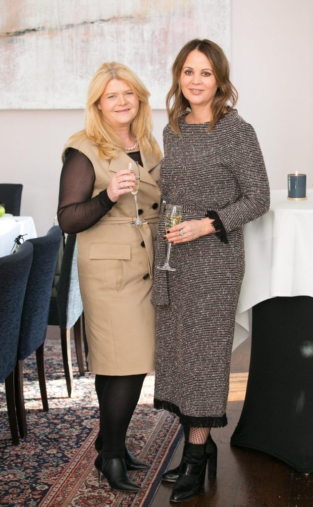 Liz Doyle and Tara Farrell pictured at the Cliff Townhouse to celebrate the launch of the newly reformulated Olay Total Effects Day Cream. Photo: Richie Stokes