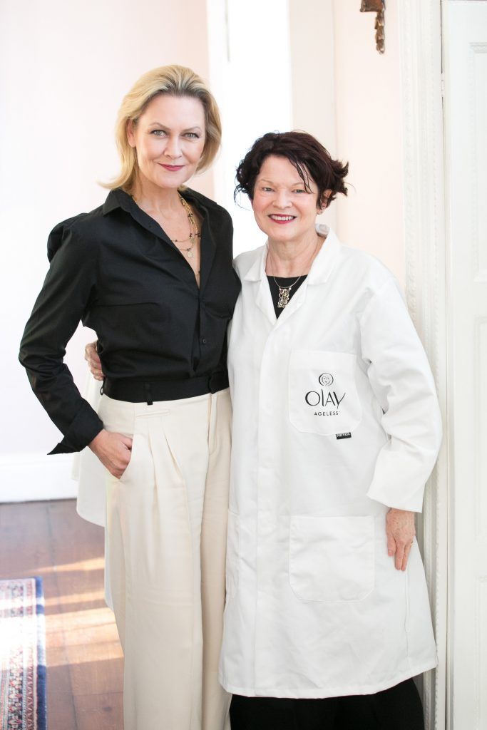 Laura Bermingham and Kathy Rogerson pictured at the Cliff Townhouse to celebrate the launch of the newly reformulated Olay Total Effects Day Cream. Photo: Richie Stokes