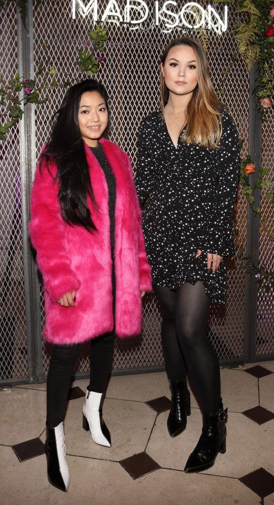 Dee Alfaro and Rosee Byrne pictured at the launch of Madison Makeup at City Hall, Dublin. Picture: Brian McEvoy Photography