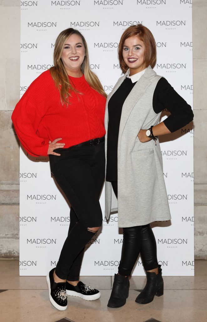 Megan Kessie and Amie Edwards pictured at the launch of Madison Makeup at City Hall, Dublin. Picture: Brian McEvoy Photography