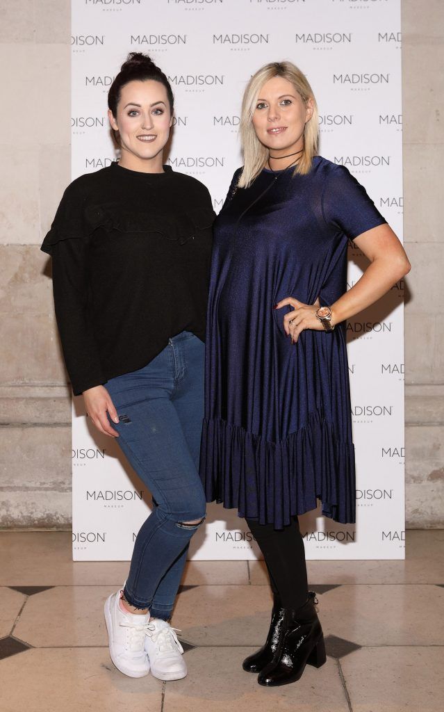 Emma McLaren and Nicola Peavoy pictured at the launch of Madison Makeup at City Hall, Dublin. Picture: Brian McEvoy Photography