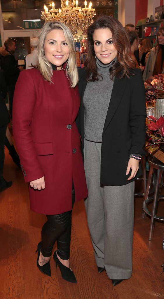 Chloe Townsend and Avila Lipsett pictured at Kiehl's annual Thanksgiving Celebration in their flagship boutique on Wicklow Street, Dublin. Photo: Brian McEvoy