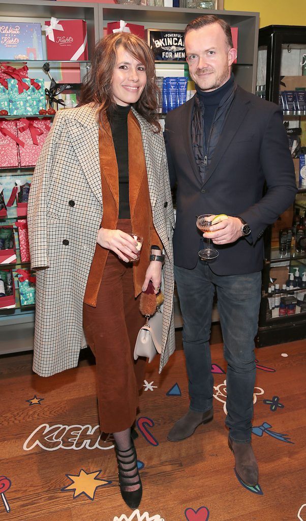 Anne Marie O Connor and Neil McHale pictured at Kiehl's annual Thanksgiving Celebration in their flagship boutique on Wicklow Street, Dublin. Photo: Brian McEvoy