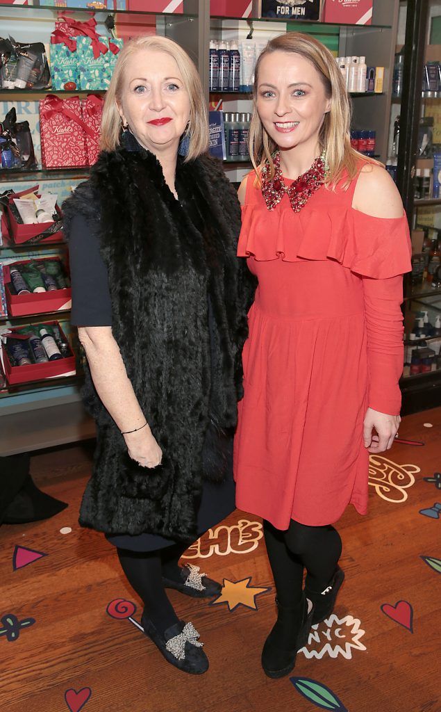 Bairbre Power and Roisin Tierney Crowe pictured at Kiehl's annual Thanksgiving Celebration in their flagship boutique on Wicklow Street, Dublin. Photo: Brian McEvoy