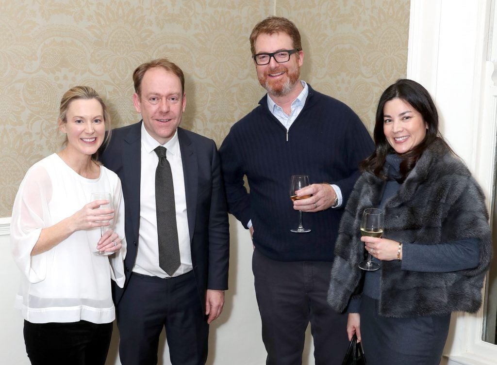 Tara Mackle, Ivan Lawlor with James and Christina Hennessy at the launch of The Adare Clinic's new dermatology and aesthetics clinic at No.4 Clare Street, Dublin 2, on Thursday, 23rd November 2017. Pic: Marc O'Sullivan