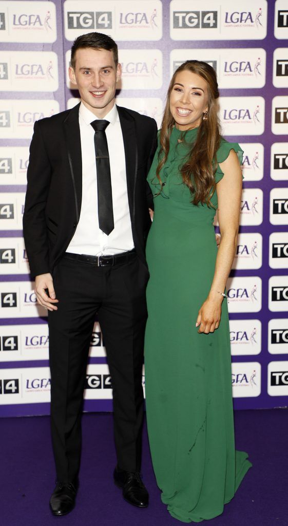 Eoghan Collins and Sarah Tierney at the 2017 TG4 Ladies GAA AllStar Awards at Citywest Hotel. Photo: Kieran Harnett