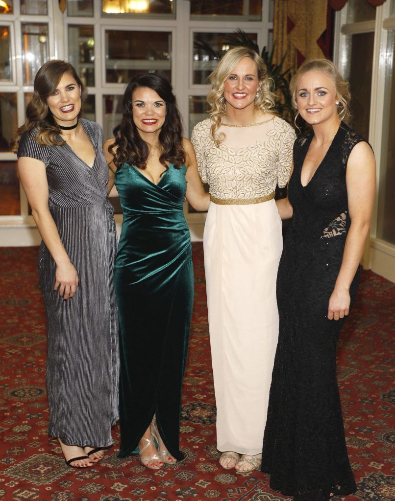 Ciara and Niamh Hegarty, Karen Guthrie and Niamh Woods at the 2017 TG4 Ladies GAA AllStar Awards at Citywest Hotel. Photo: Kieran Harnett