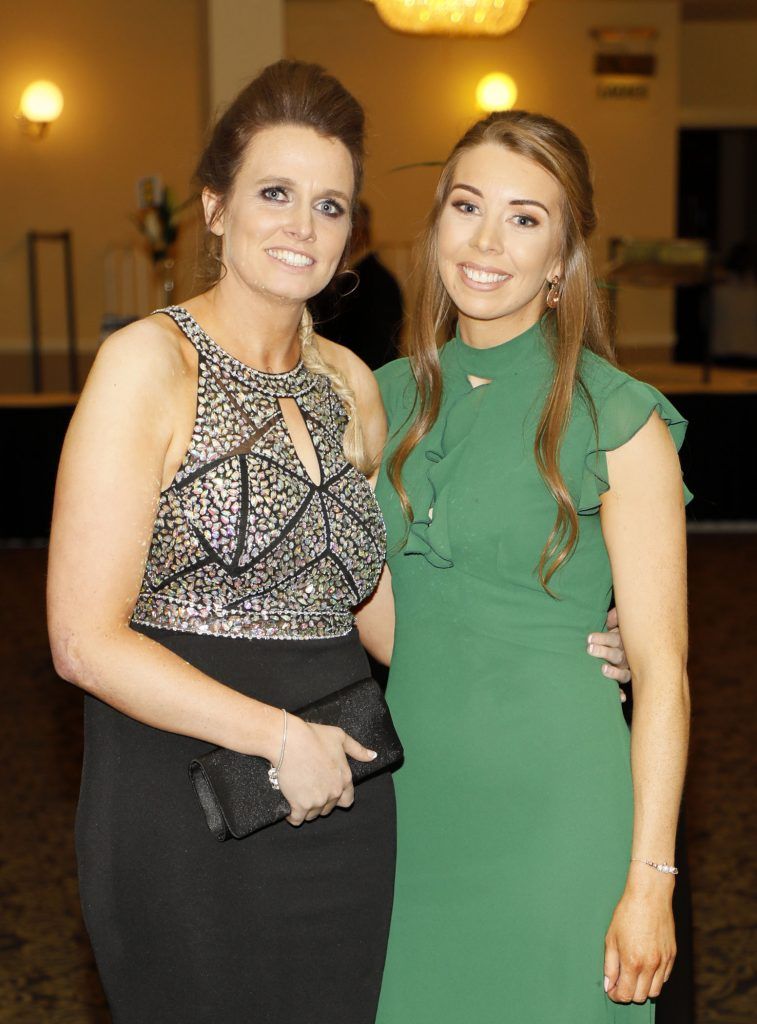 Noelle Gormley and Sarah Tierney at the 2017 TG4 Ladies GAA AllStar Awards at Citywest Hotel. Photo: Kieran Harnett