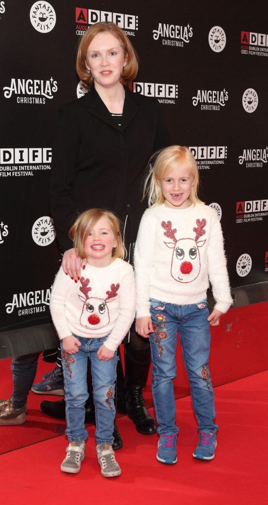 Sarah Sharkey, Ruth Oruarsdottir and Anna Oruarsdottir pictured at the screening of Angela's Christmas to launch ADIFF's Fantastic Flix children's programme. Picture: Brian McEvoy Photography