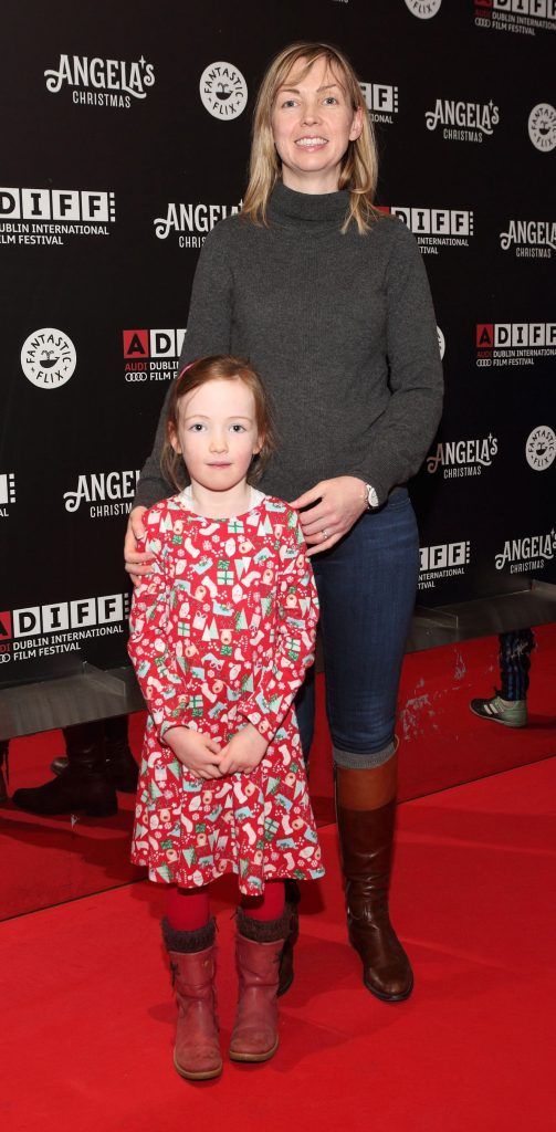 Anne O'Gorman and Daisy Doyle pictured at the screening of Angela's Christmas to launch ADIFF's Fantastic Flix children's programme. Picture: Brian McEvoy Photography
