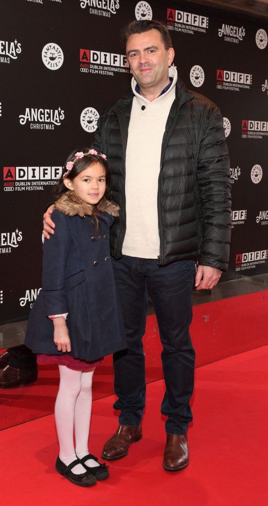 Brian O'Connor and Yasmine O'Connor  pictured at the screening of Angela's Christmas to launch ADIFF's Fantastic Flix children's programme. Picture: Brian McEvoy Photography