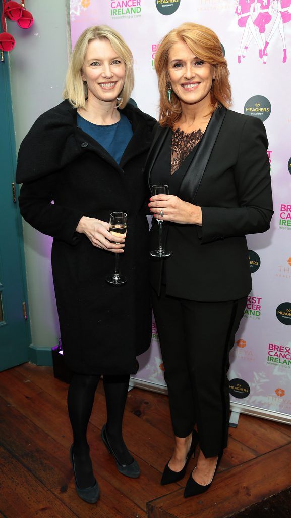 Pamela Flood and Roisin O Hea at the Breast Cancer Ireland Christmas Lunch in Marco Pierre White, Donnybrook to raise funds for breast cancer research. Photo: Brian McEvoy
