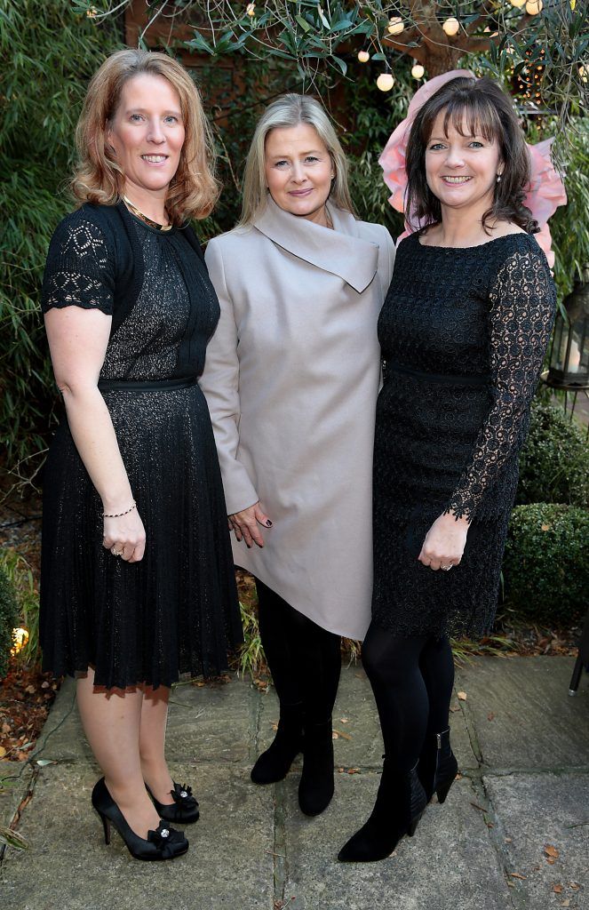 Sinead Donohoe, Clodagh Holmes and Olive Garde at the Breast Cancer Ireland Christmas Lunch in Marco Pierre White, Donnybrook to raise funds for breast cancer research. Photo: Brian McEvoy