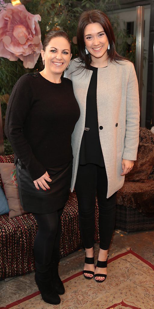 Londa Nolan and Lisa Milmoe at the Breast Cancer Ireland Christmas Lunch in Marco Pierre White, Donnybrook to raise funds for breast cancer research. Photo: Brian McEvoy