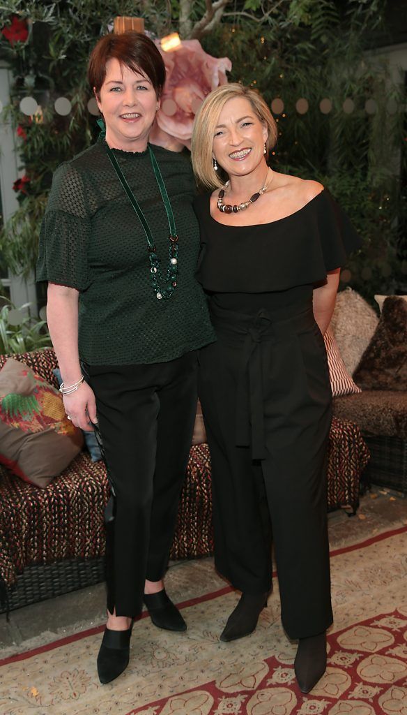 Joan Spallman and Kela Breslin at the Breast Cancer Ireland Christmas Lunch in Marco Pierre White, Donnybrook to raise funds for breast cancer research. Photo: Brian McEvoy