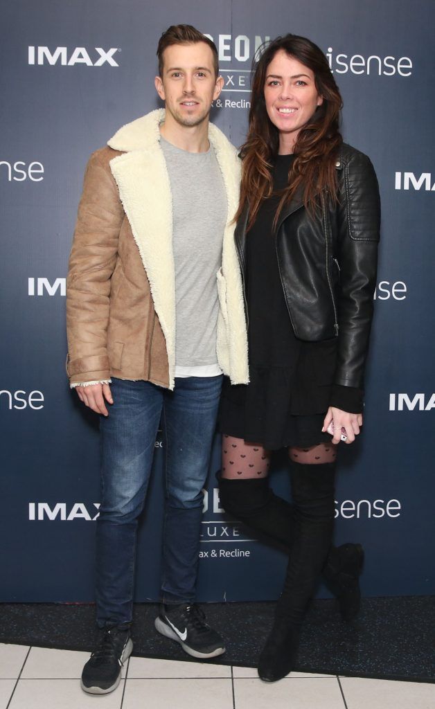 Luke O'Faolain and Sandra Kirrane at the launch of the new Odeon Luxe screens handmade fully reclining seats as Odeon Blanchardstown launch its new IMAX and iSense screens. Photo: Leon Farrell/Photocall Ireland