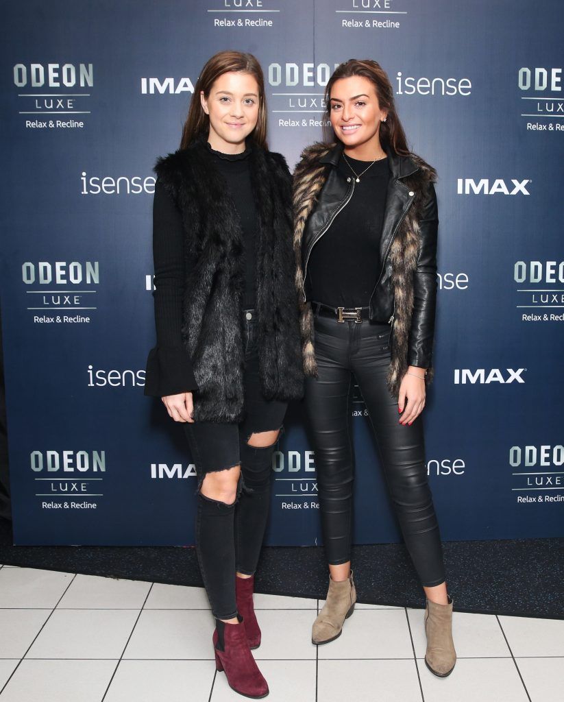 Lauren O'Hanlon and Lisa Nolan at the launch of the new Odeon Luxe screens handmade fully reclining seats as Odeon Blanchardstown launch its new IMAX and iSense screens. Photo: Leon Farrell/Photocall Ireland