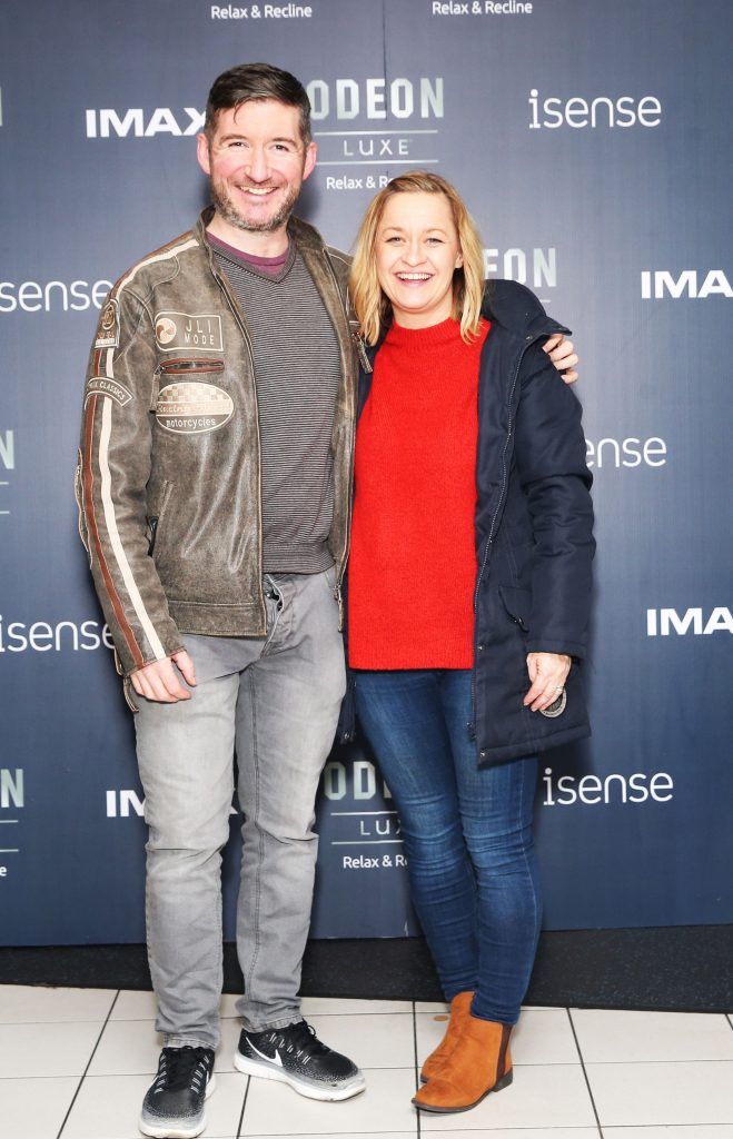 David Gorey and Wendy Nason at the launch of the new Odeon Luxe screens handmade fully reclining seats as Odeon Blanchardstown launch its new IMAX and iSense screens. Photo: Leon Farrell/Photocall Ireland