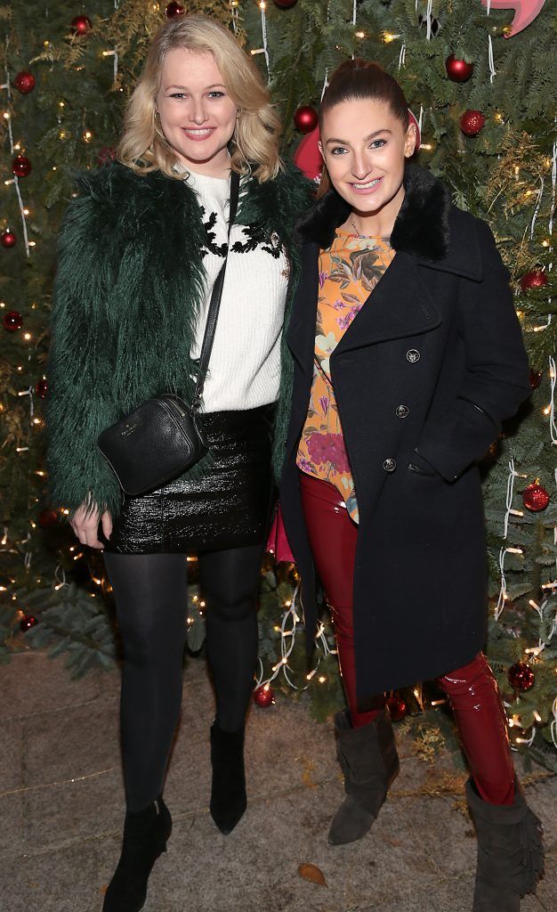 Lorna Weightman and Courtney Smith  pictured at TV3's Xposé Christmas Market with Meagher's Pharmacy for the Peter McVerry Trust. Photo: Brian McEvoy