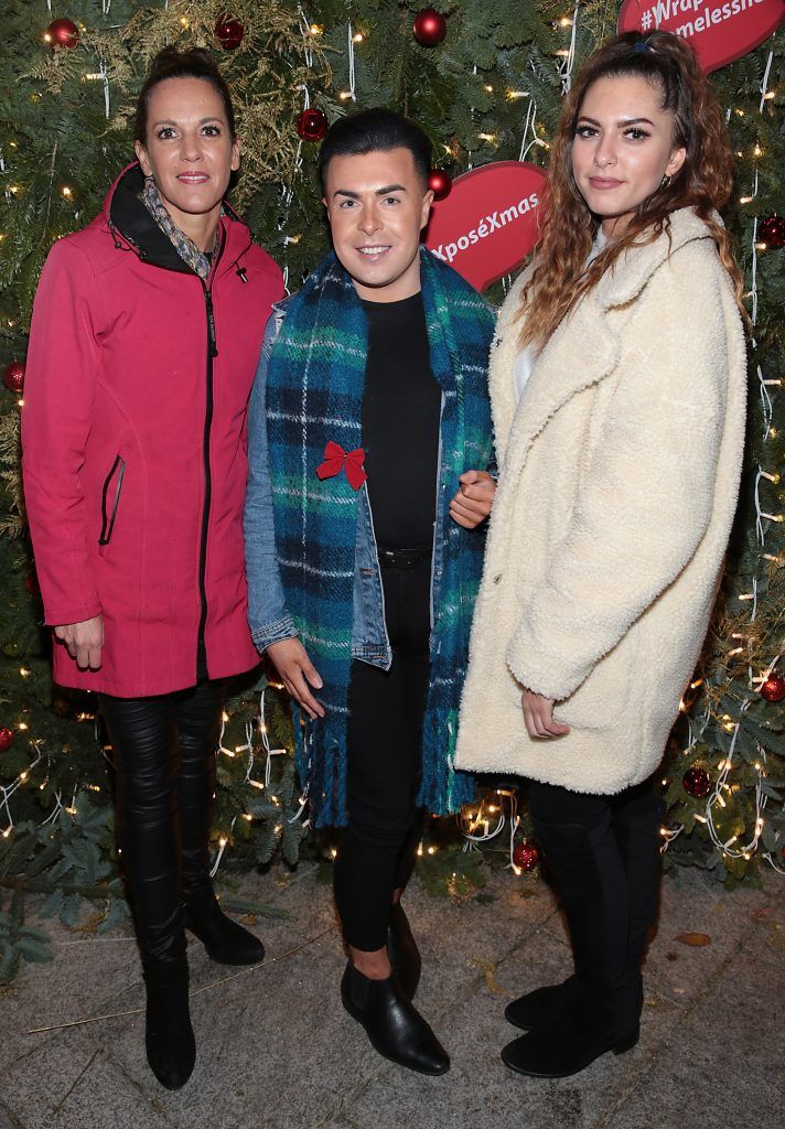 Elaine Kavanagh, Alan McGarry and Roisin O Neill pictured at TV3's Xposé Christmas Market with Meagher's Pharmacy for the Peter McVerry Trust. Photo: Brian McEvoy