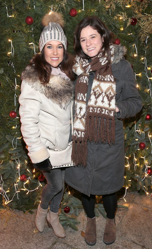 Lara Mooney and Jane Fogarty pictured at TV3's Xposé Christmas Market with Meagher's Pharmacy for the Peter McVerry Trust. Photo: Brian McEvoy